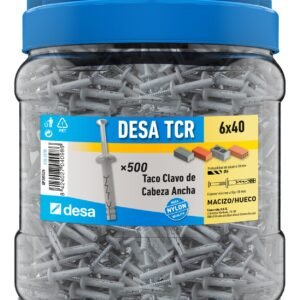 Caja desa taco clavo 6x40 perfileria 500u ref. QC305526