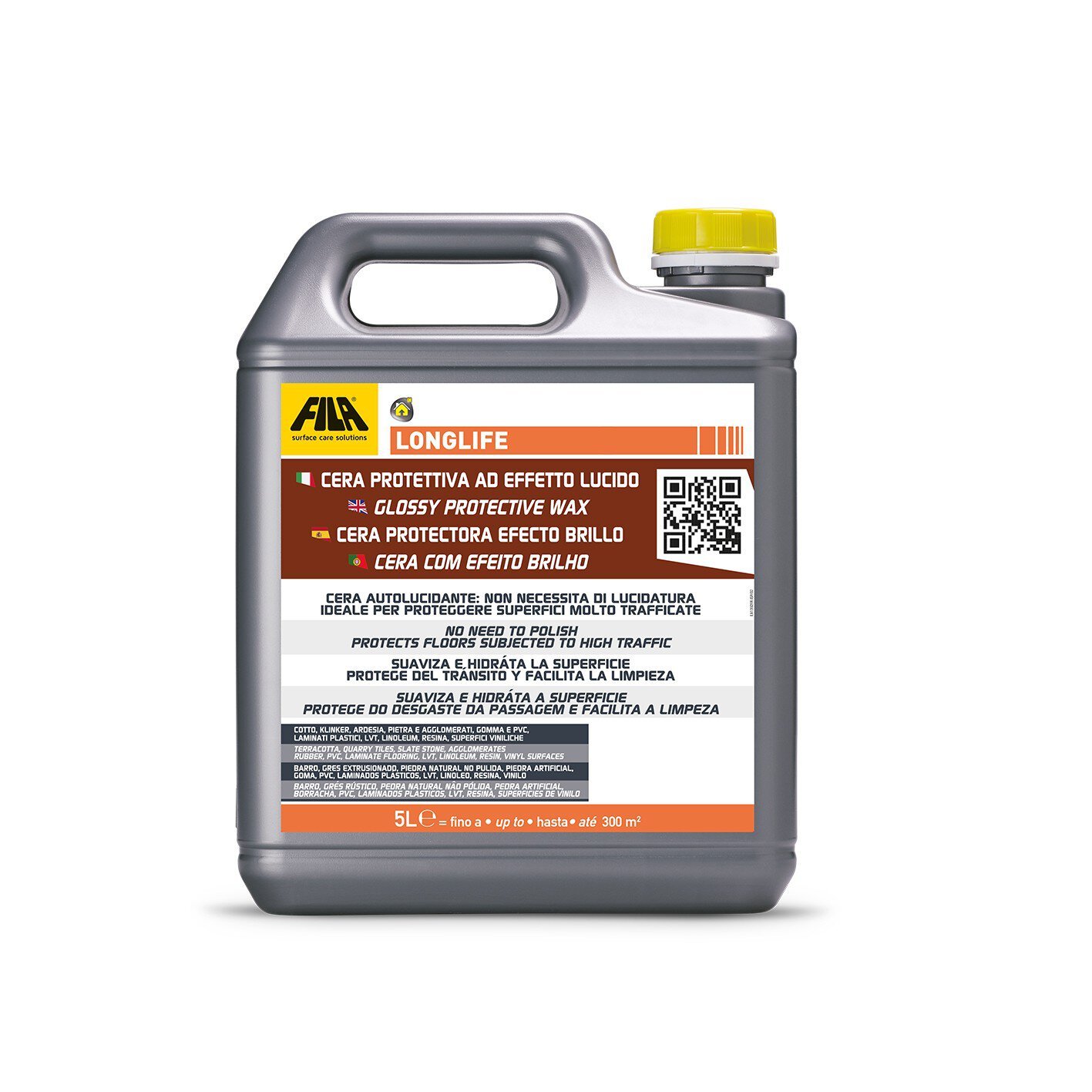 Bote (5l) Fila cera ef.brillo Longlife