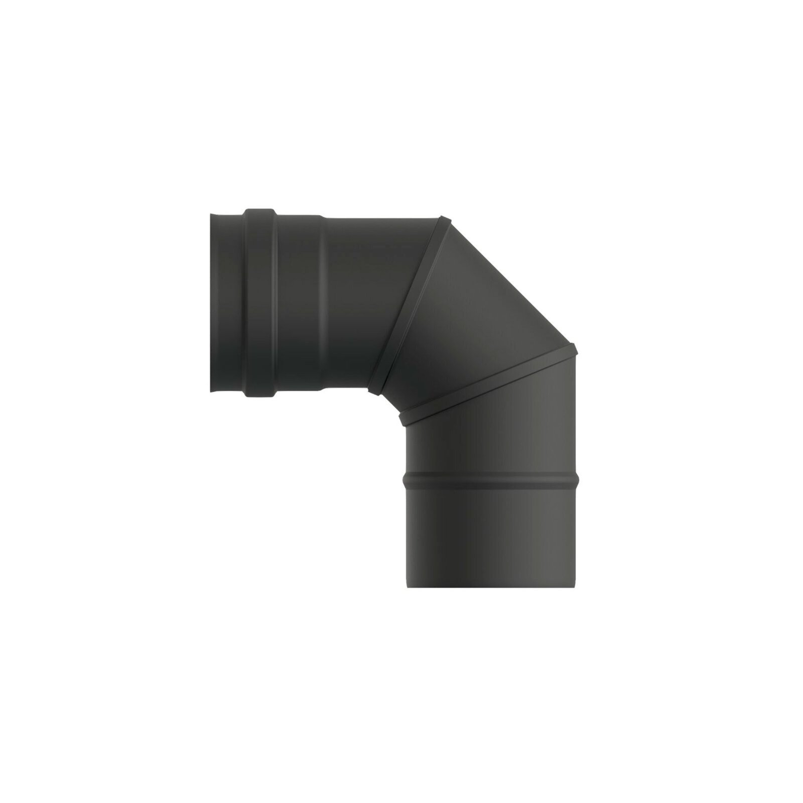 Pz.Exojo Codo 90º Vitrificado Negro Mate para pellet