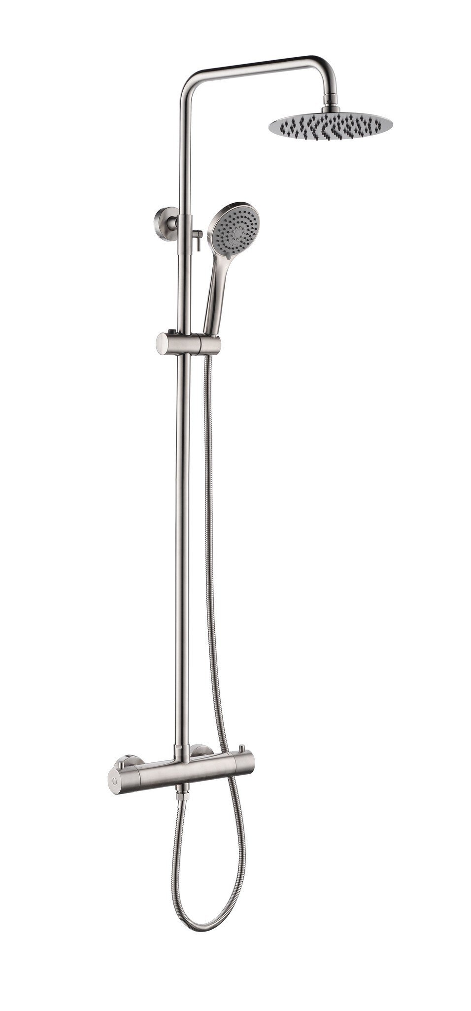Equipo de ducha monomando progresivo Baho Acero telescopico