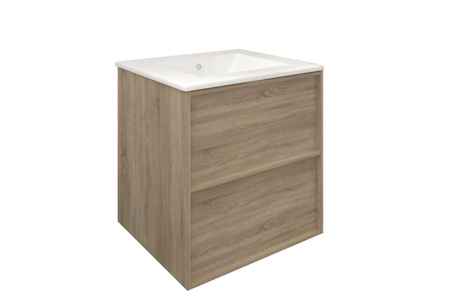 Mueble Baho Frame 2 cajones suspendido 60 roble natural