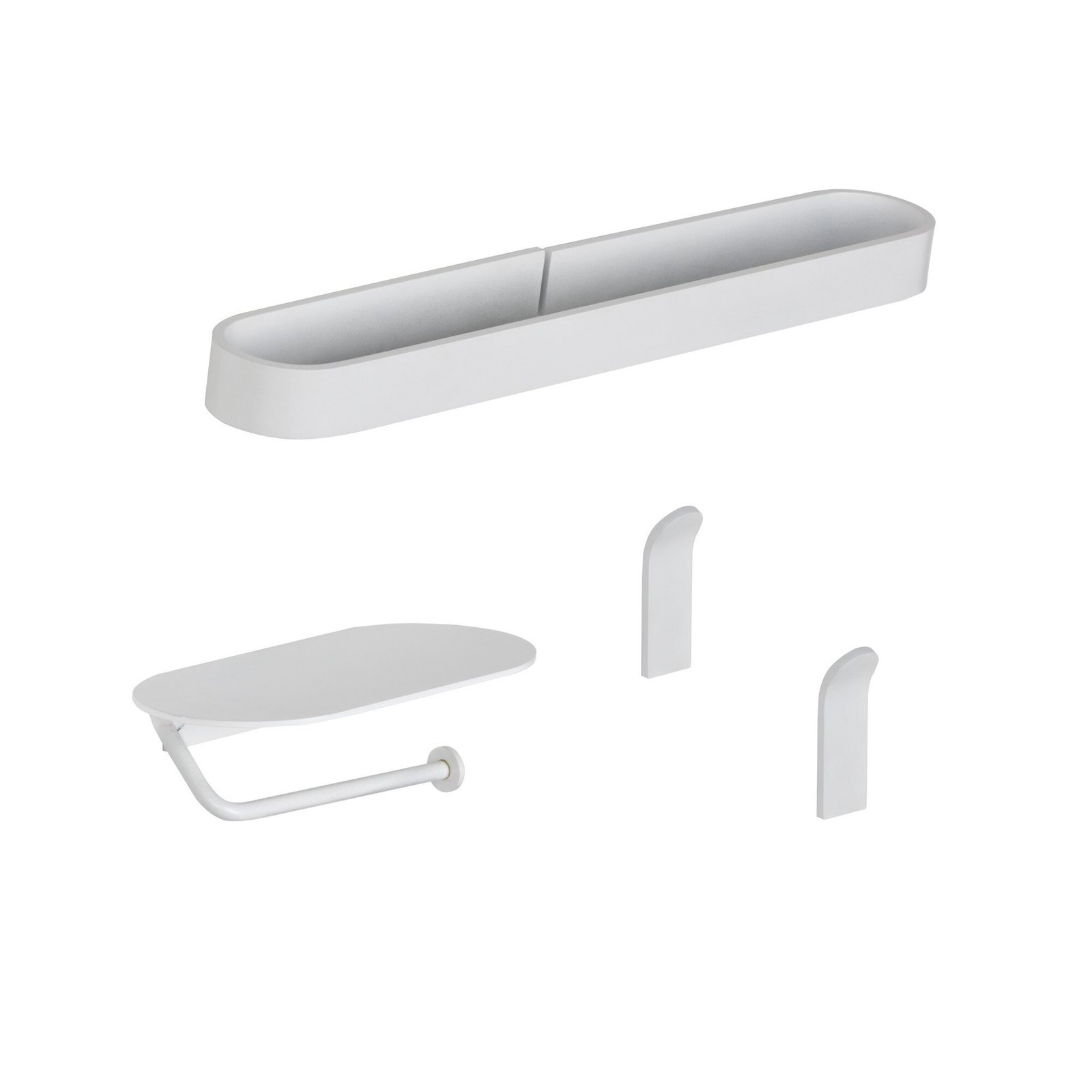 Pack 4 piezas Baho Loops Blanco (2 ud.perchas + portarollos + toallero)