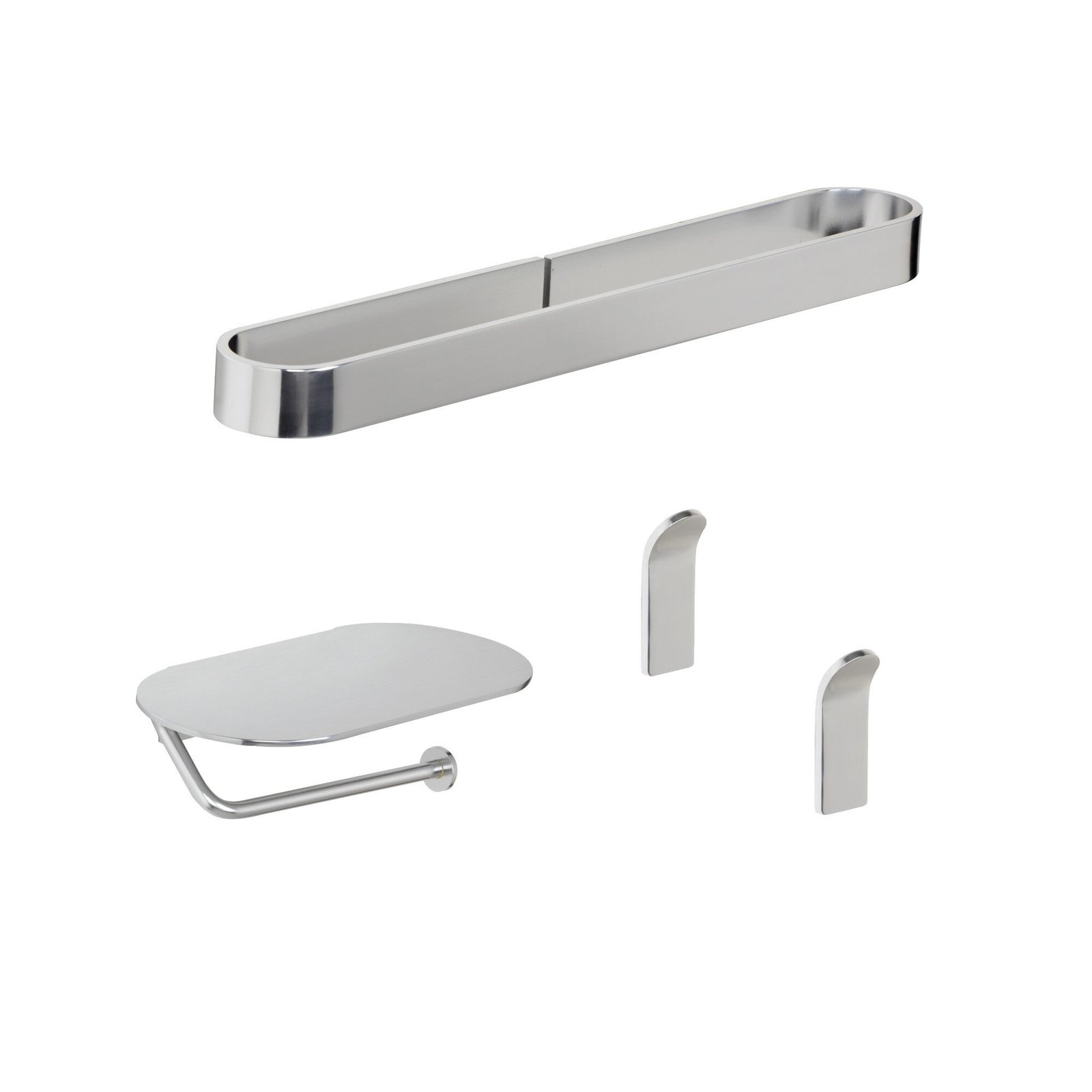 Pack 4 piezas Baho Loops Cromo (2 ud.perchas + portarollos + toallero)