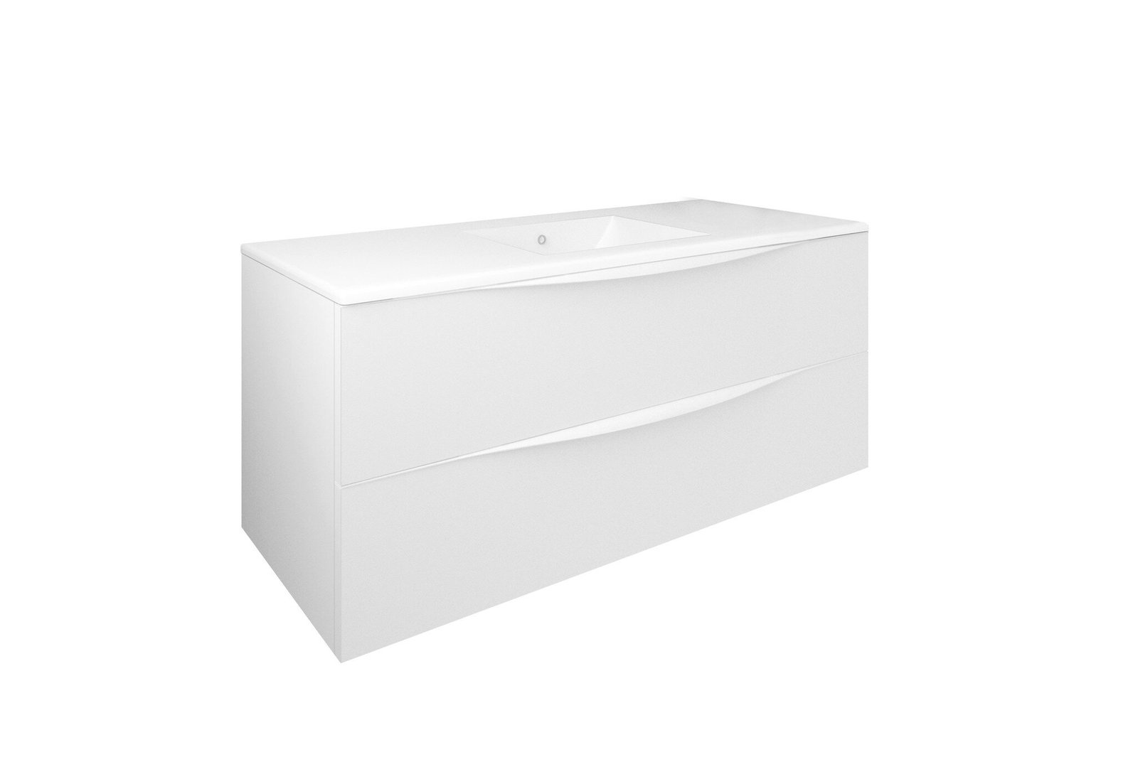 Mueble Baho Lucca 2 cajones suspendido 120 blanco mate