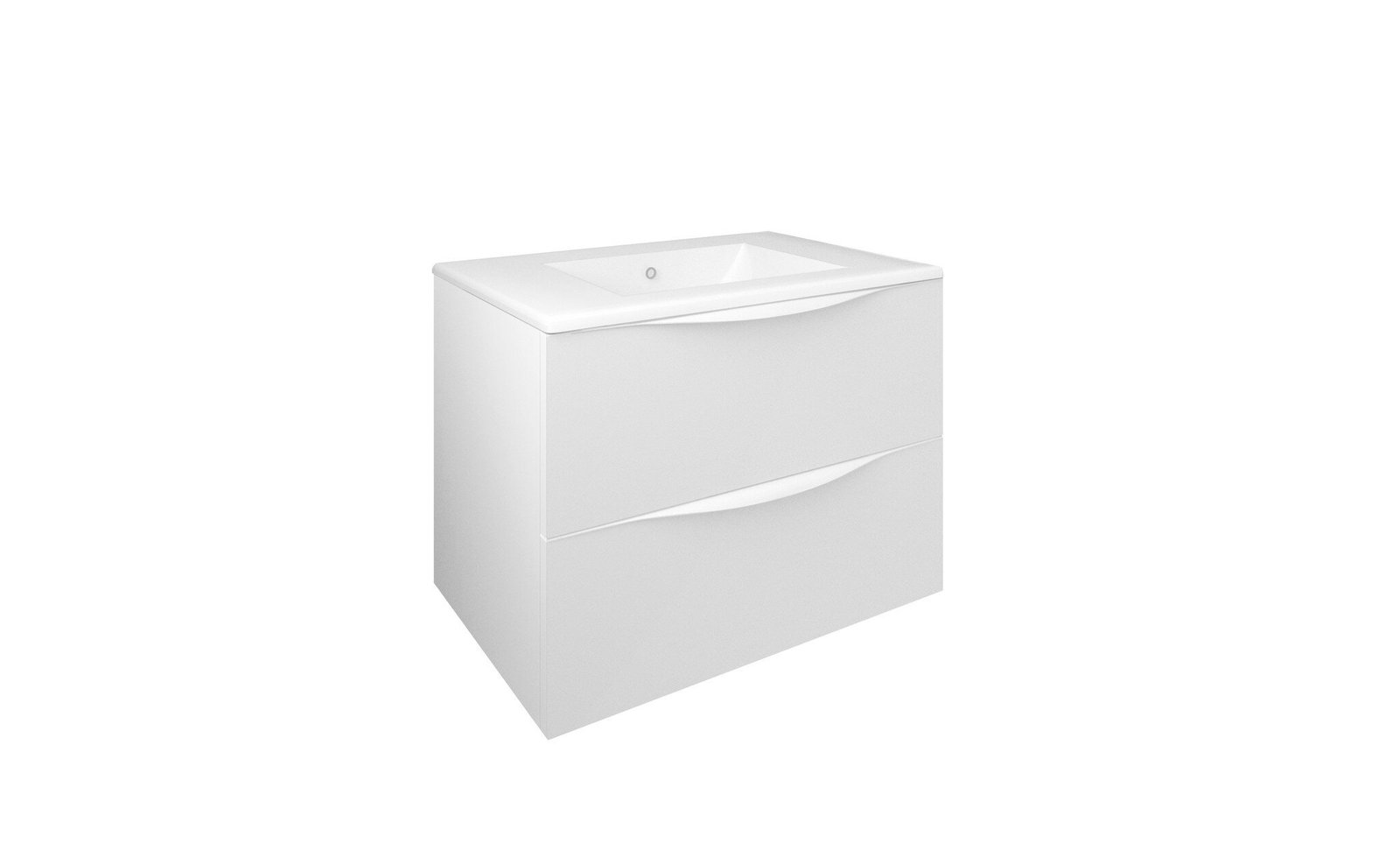 Mueble Baho Lucca 2 cajones suspendido 70 blanco mate