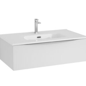 Mueble Baho Lucca 1 cajon suspendido 80 blanco mate