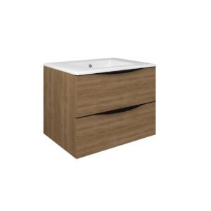 Mueble 2 cajones suspendido Baho Lucca 70 cm roble natural