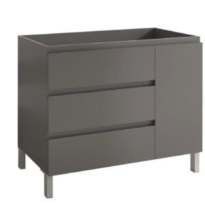 Mueble Baho Nordic 3C 1P 100x45 a suelo gris mate