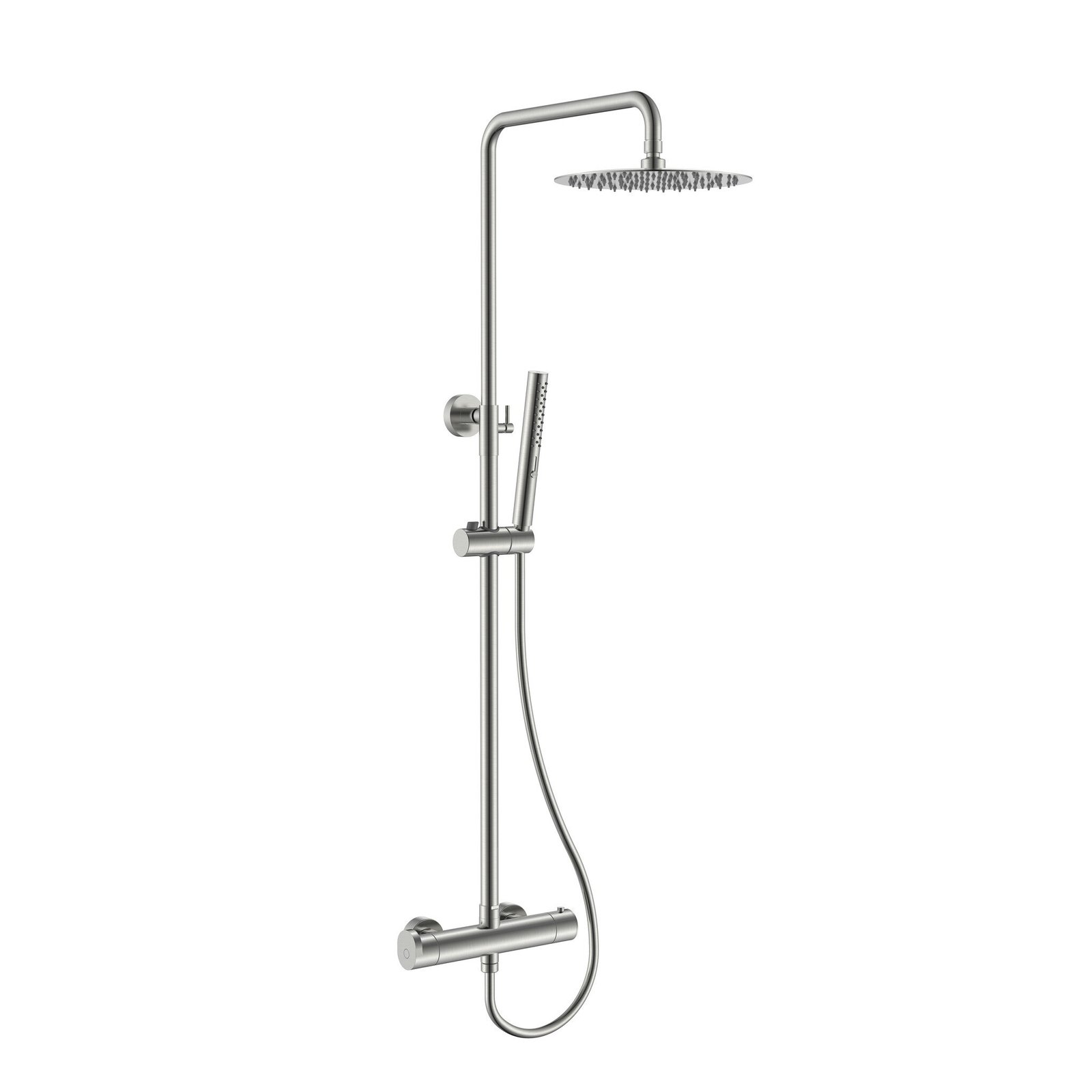 Equipo de ducha Baho OTTO monomando telescopico acero cepillado