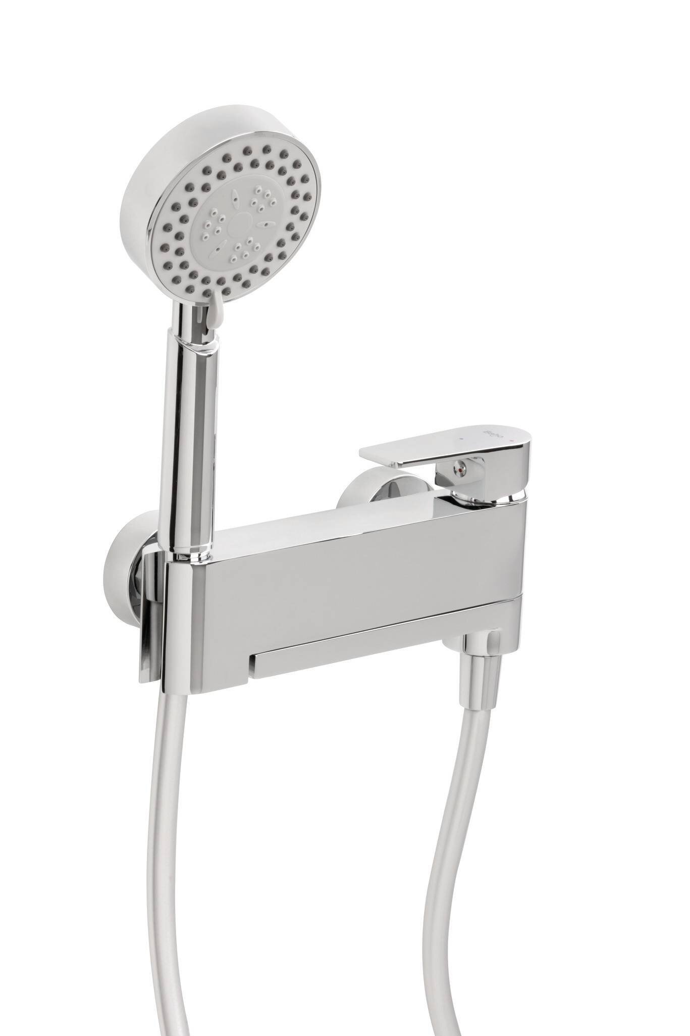 Grifo de baño/ducha Baho Plano con accesorios cromo