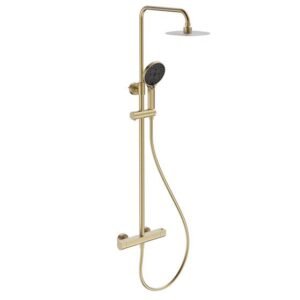 Equipo de ducha Baho PLANO termostatico oro cepillado