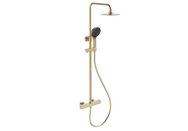 Equipo de ducha Baho PLANO termostatico oro cepillado
