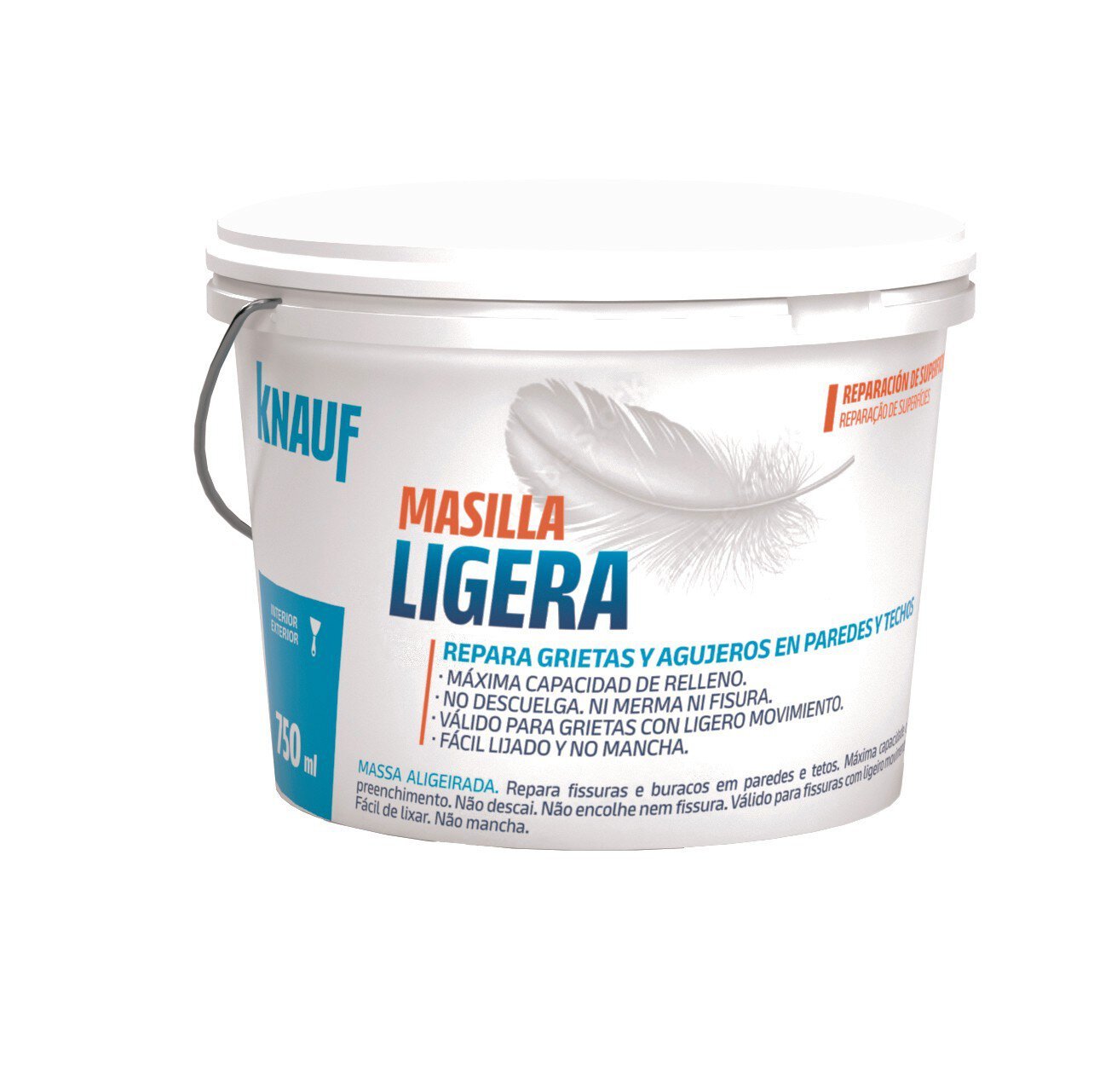 Cubo Masilla Ligera reparadora de grietas y agujeros 750ml (869311) D2