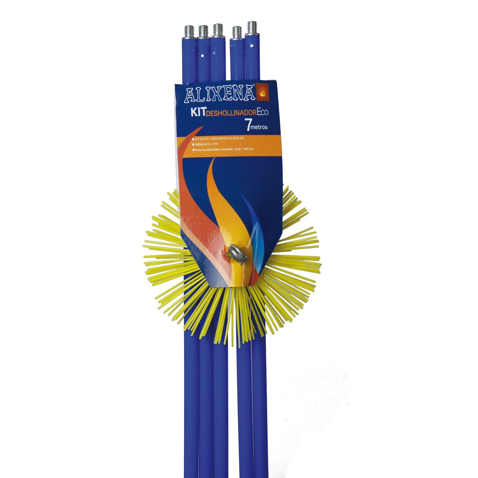 Kit ECO 7 m varas + erizo nylon, 200 mm. rosca M12/175