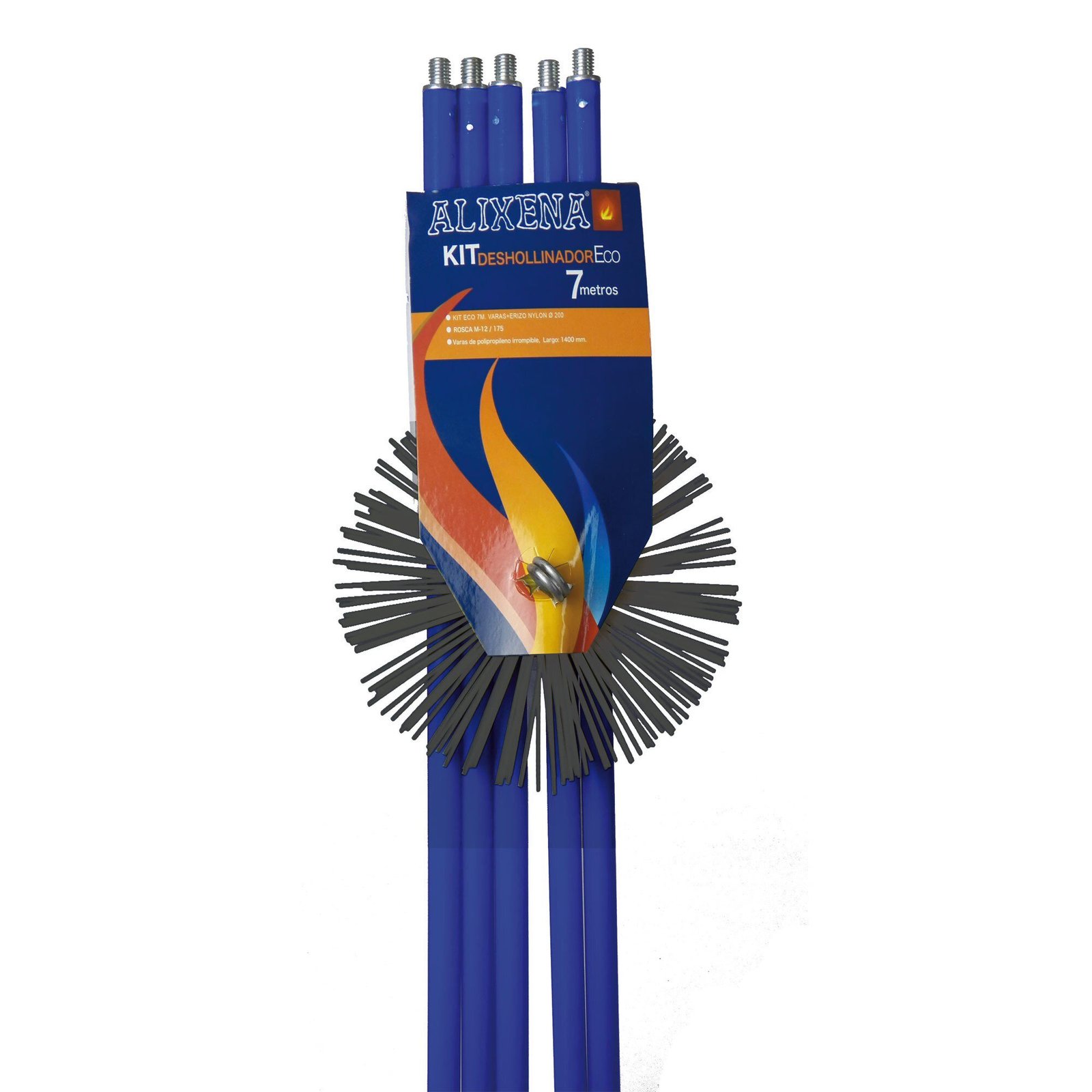 Kit ECO 7 m varas + erizo acero, 250 mm. rosca M12/175
