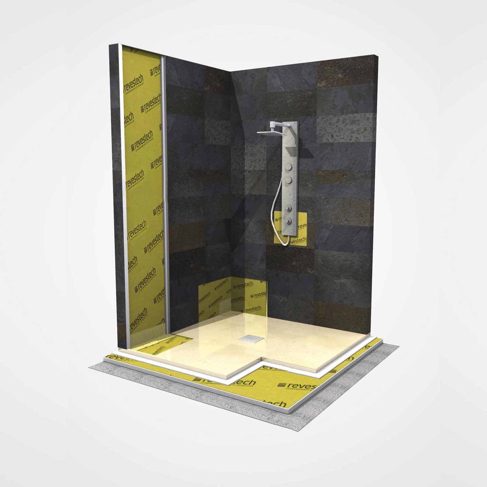 Rollo revestech lamina impermeabilizante para ducha acqualam 5x1,5m (7,5M2)