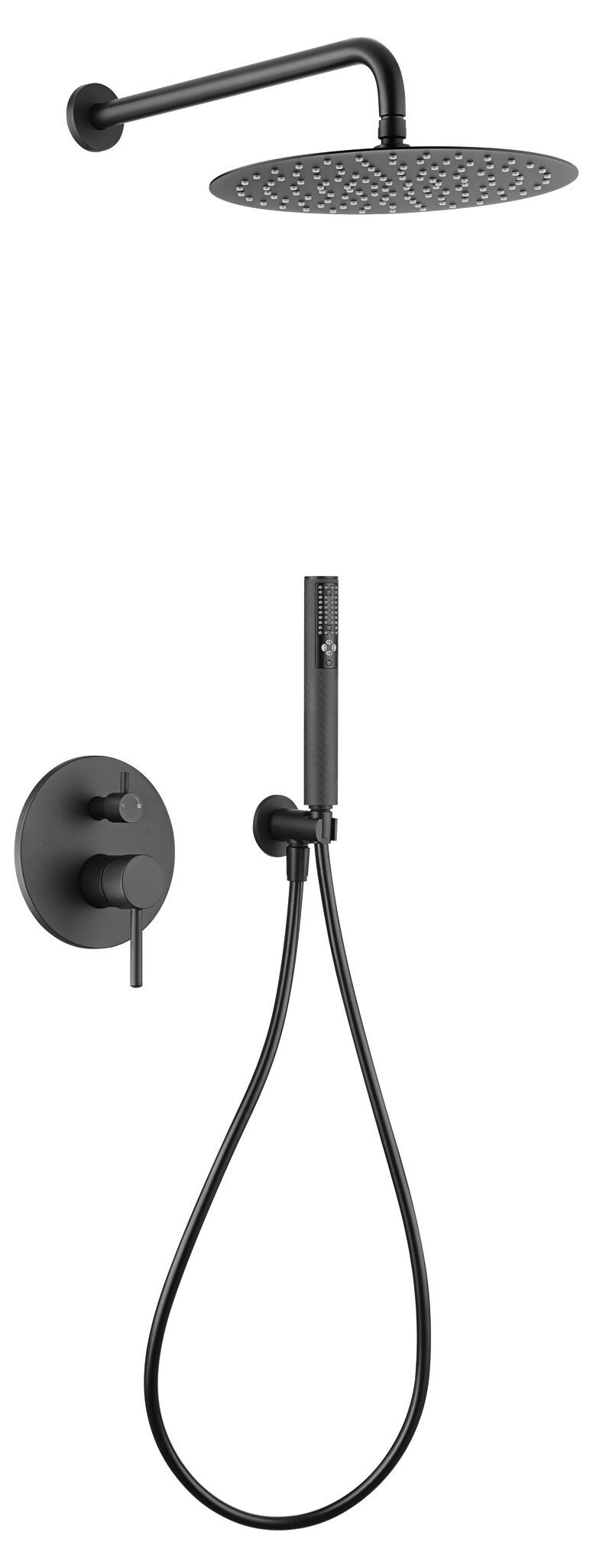 Conjunto de ducha empotrable Baho Rondo negro