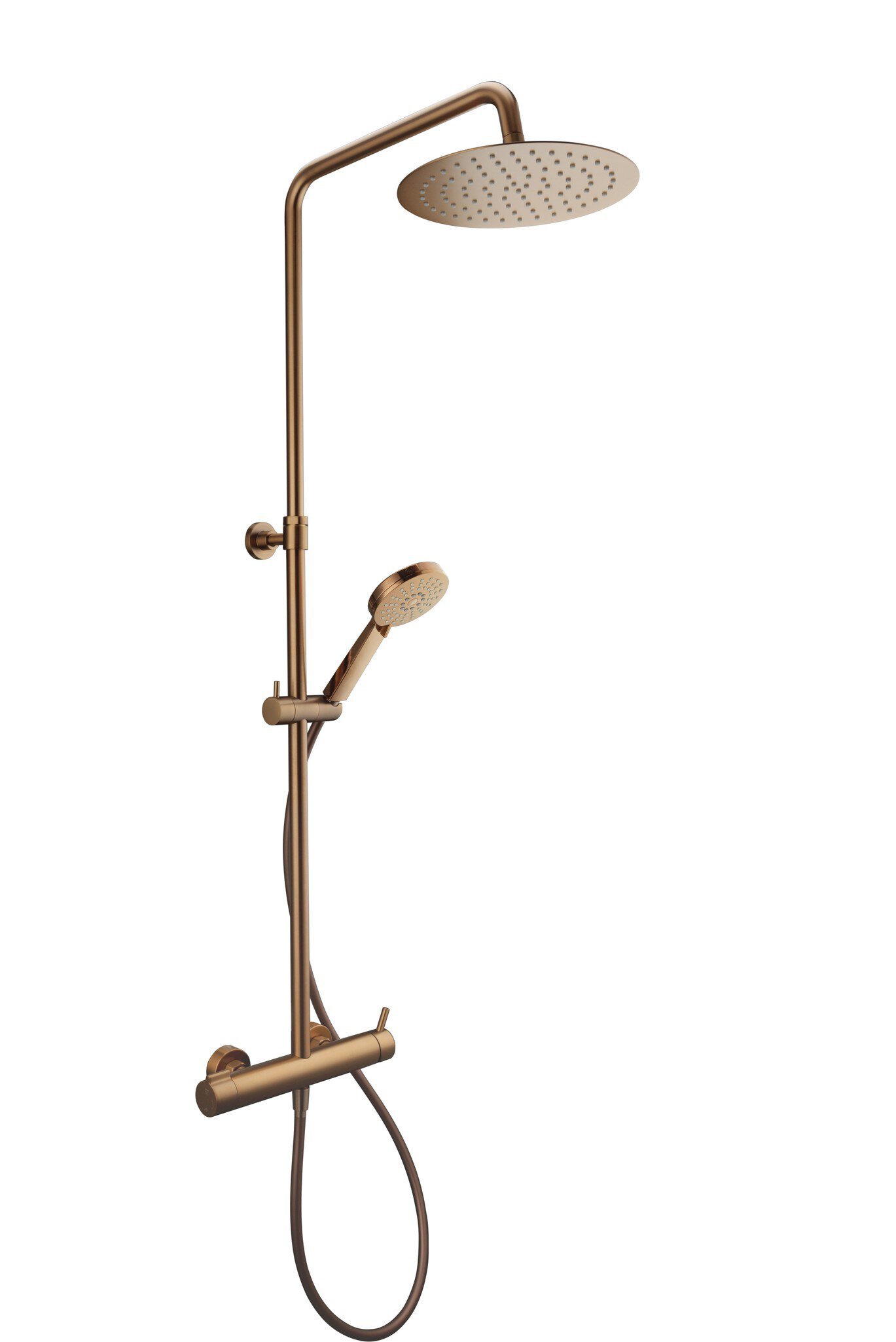 Equipo de ducha Baho RONDO monomando telescópico cobre