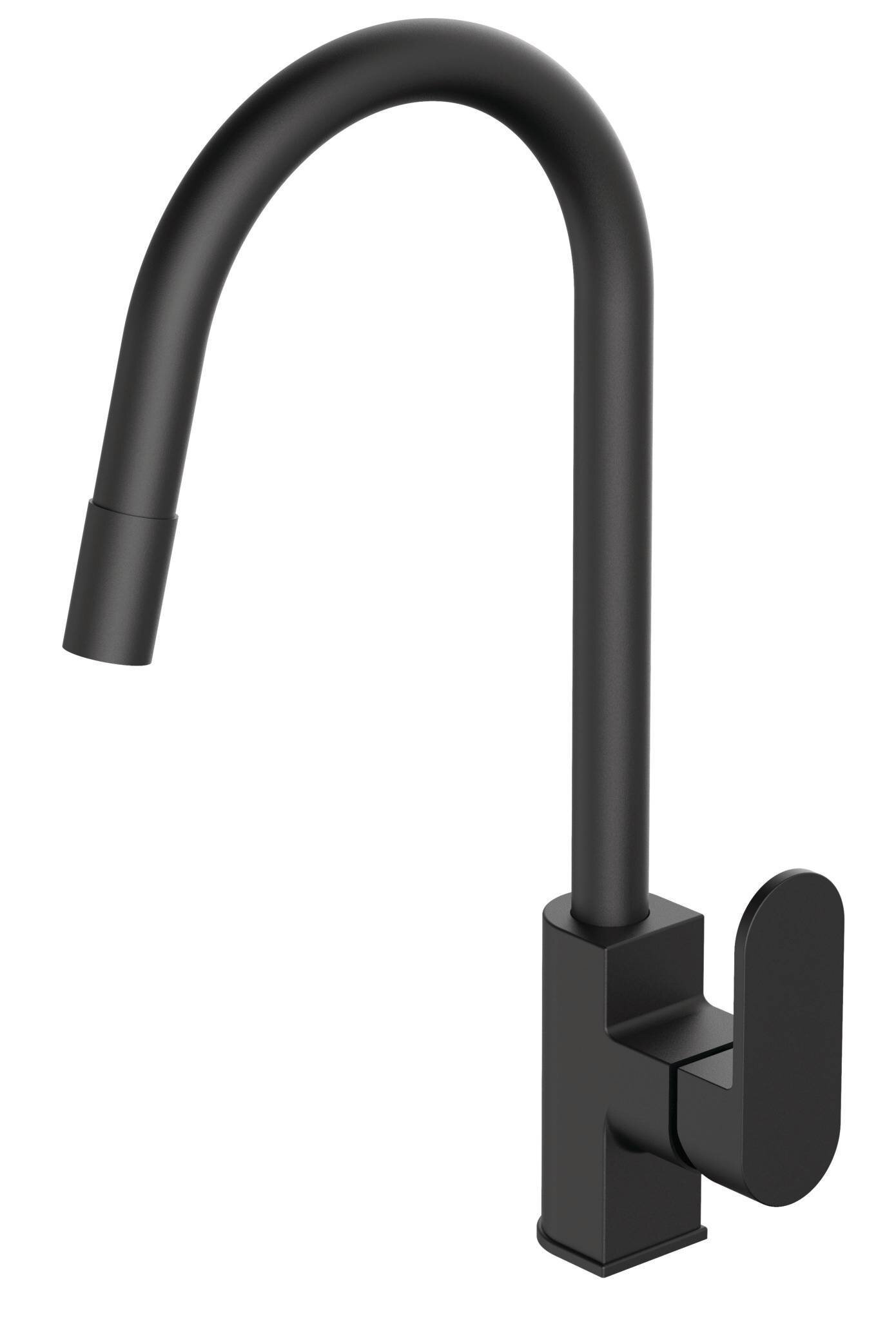 Grifo de cocina Baho Vega extraible negro mate