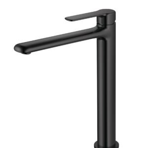 Grifo de lavabo Baho AURA caño alto Negro Mate