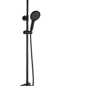 Equipo de ducha Baho AURA monomando telescopico Negro Mate