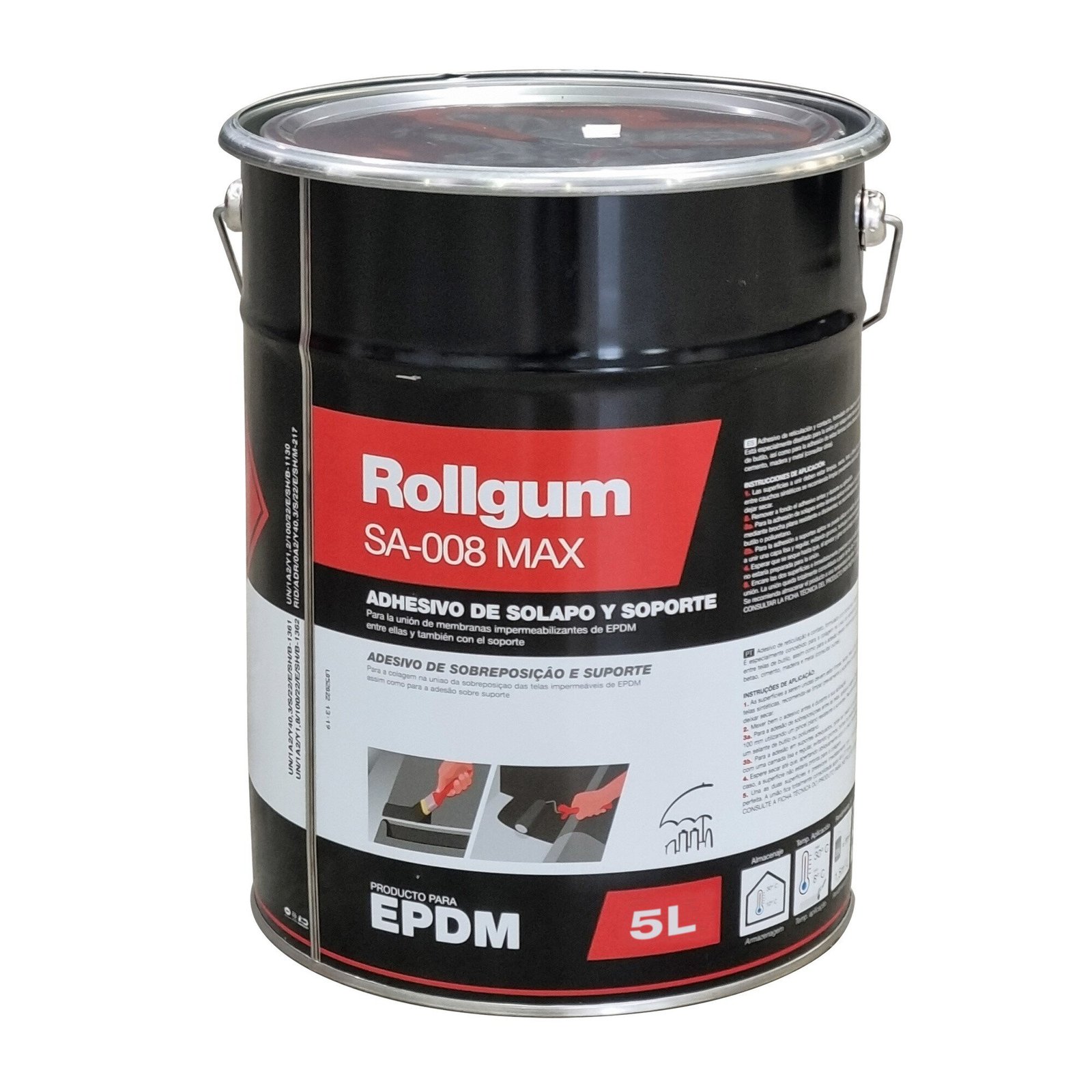 Bote Adhesivo unión láminas impermeabilizantes EPDM Rollgum SA-008 MAX 5L.