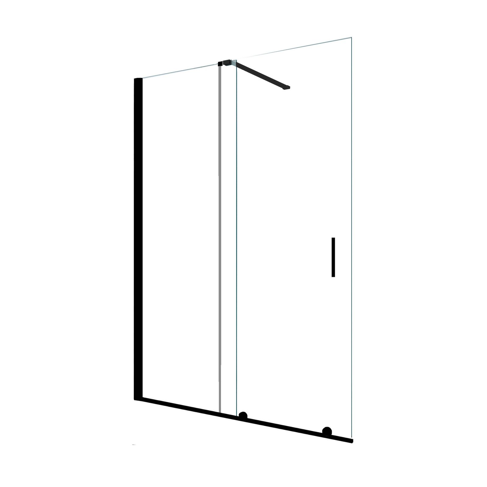 Mampara Baho Cielo con perfileria negra 125 cm - entre paredes