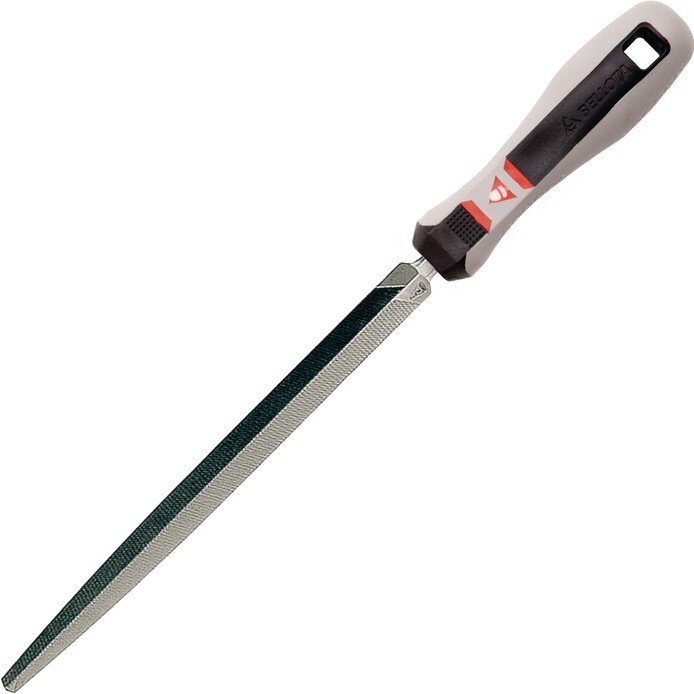 Pz. Lima mecánico triangular 6 pulgadas y picado entrefino con mango bimaterial Bellota / 40056EMB