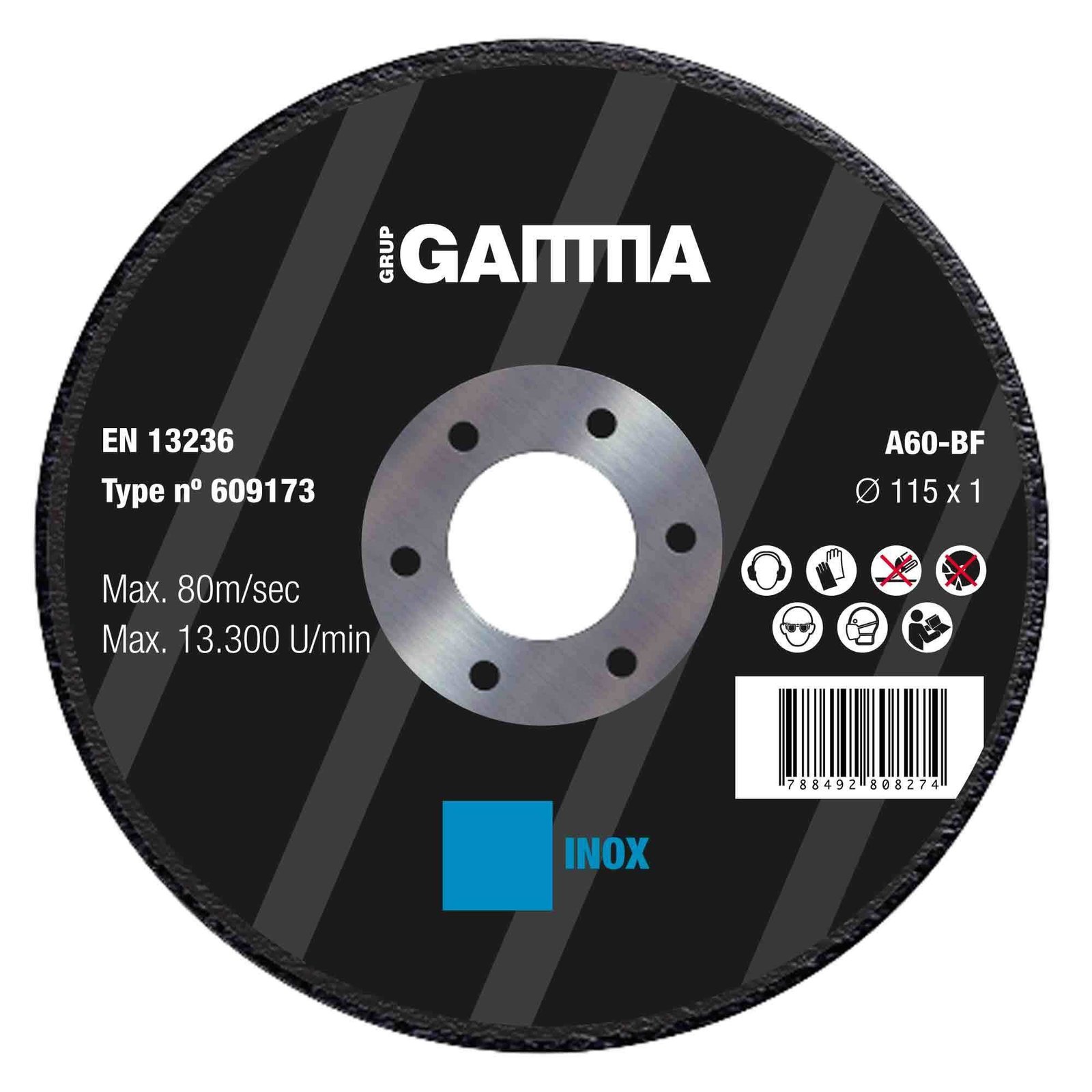 Pz. Gamma disco acero/in 115x1x22.2