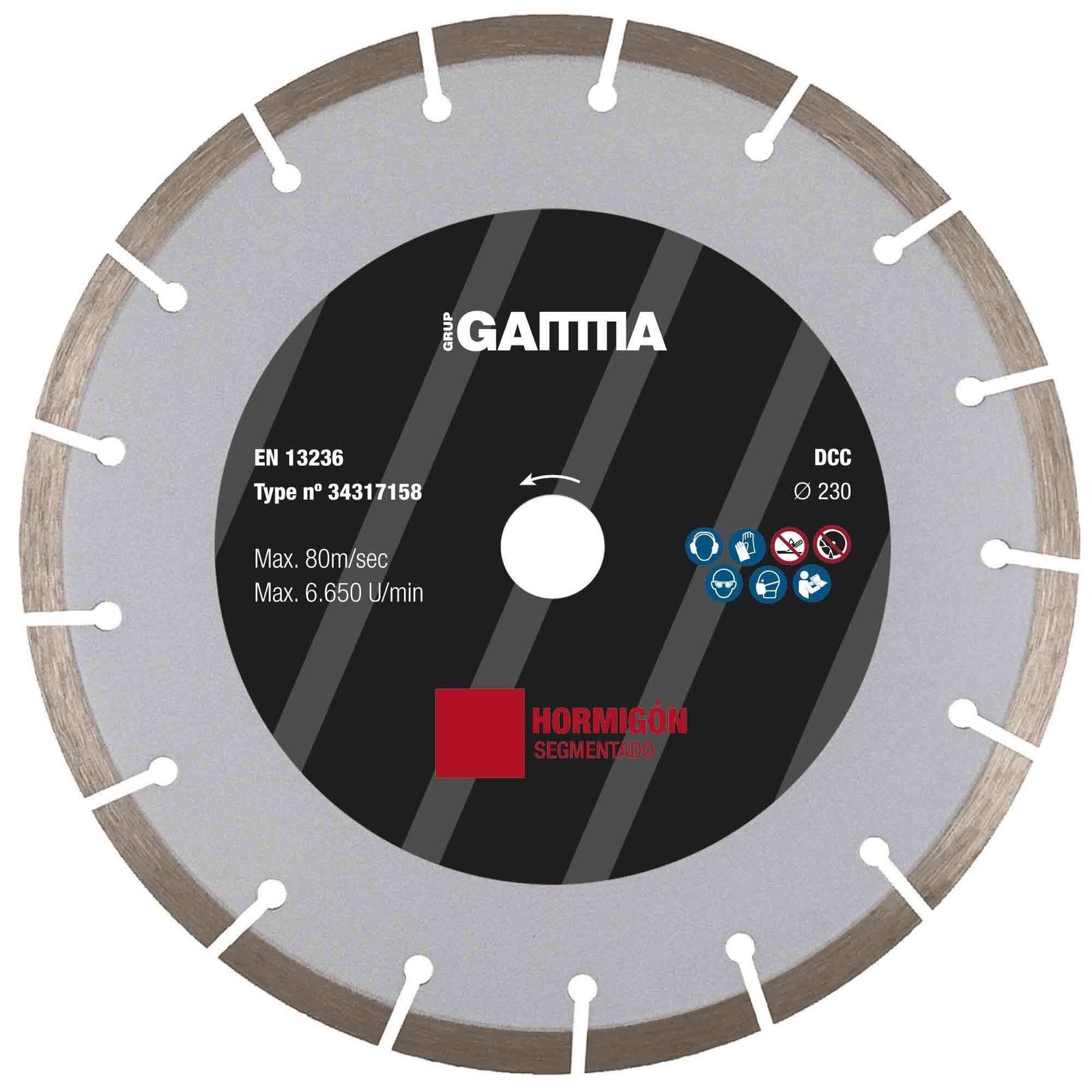 Pz. Gamma disco hormigon  474780 230x2.6x22.23
