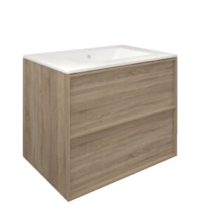 Mueble Baho Frame 2 cajones suspendido 80 roble natural