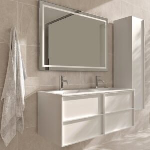 Mueble Baho Frame 2 cajones suspendido 60 blanco mate