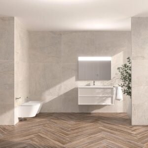 Mueble Baho Frame 2 cajones suspendido 100 blanco mate