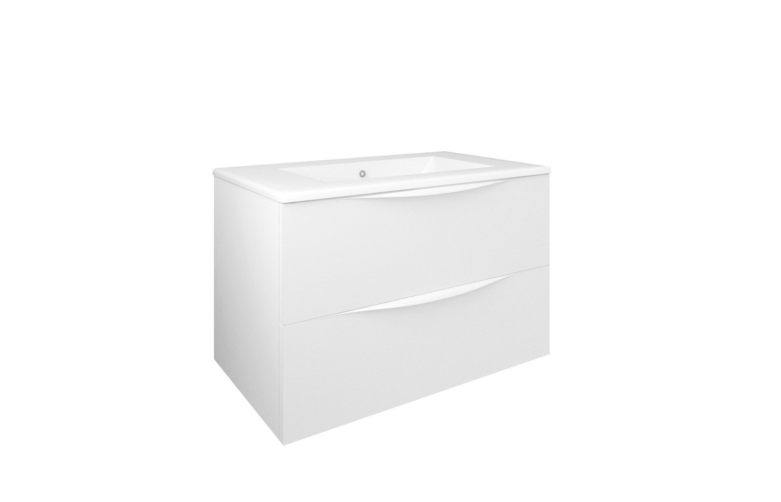Mueble Baho Lucca 2 cajones suspendido 80 blanco mate