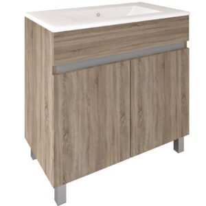 Mueble Baho Matty a suelo 80x45 dos puertas roble cambrian