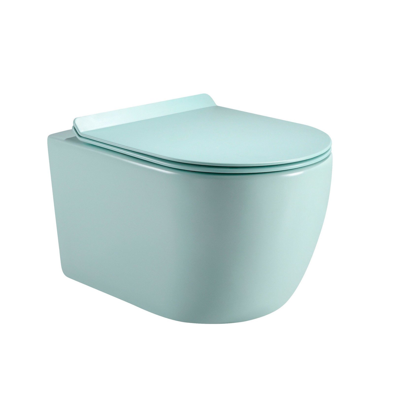 Inodoro Ópalo Baho suspendido con tapa amortiguada verde mate