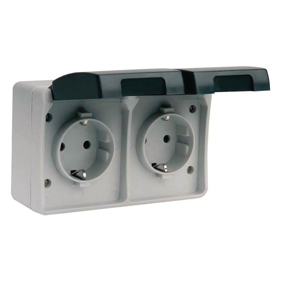 Pz.Simon Base doble enchufe blanco