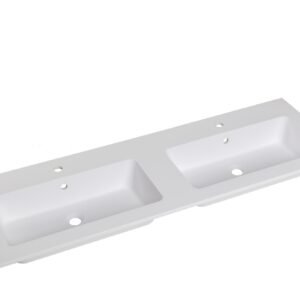 Lavabo Baho Bianco V  mate 140 cm. doble seno