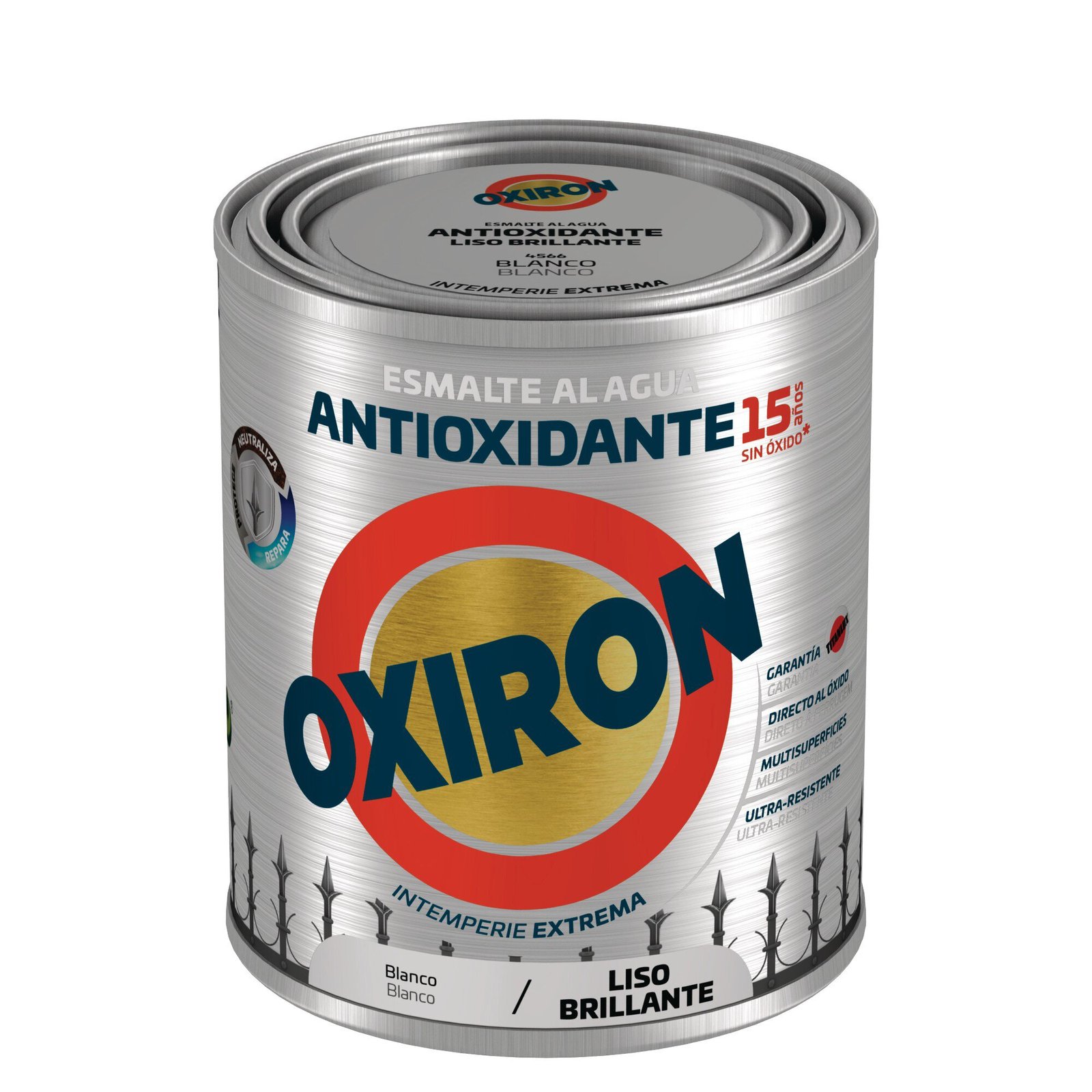 Bote Oxiron esmalte al agua antioxidante liso brillante blanco 750ml