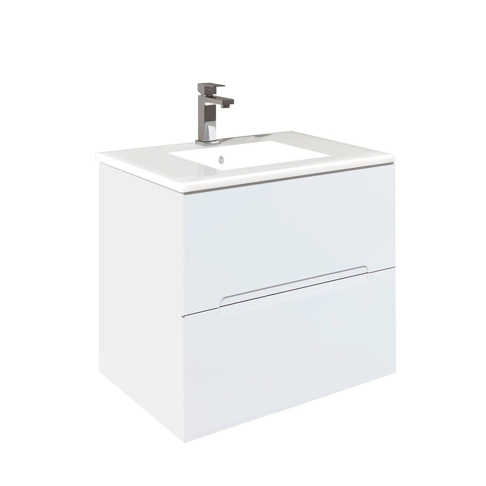 Mueble Baho Calma suspendido 60 blanco brillo