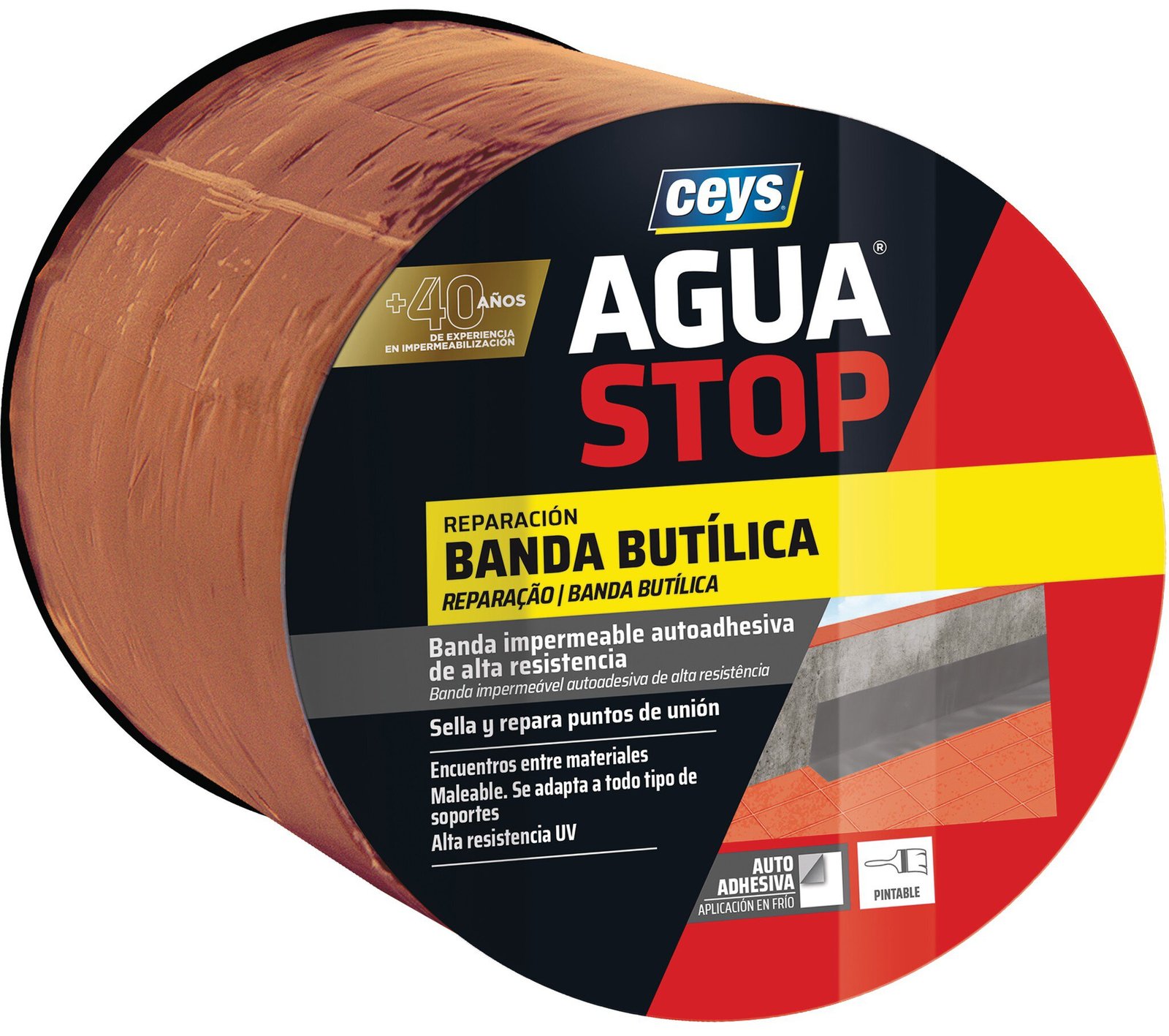 Ud. Ceys Aguastop banda imp. Butilo teja 10cmx10m