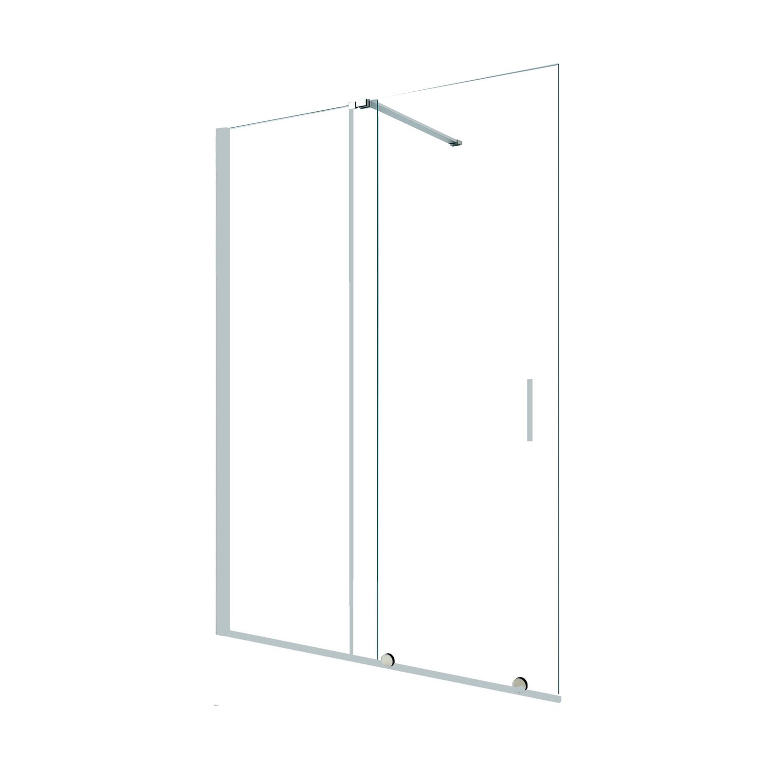 Mampara Baho Cielo con perfileria negra 135 cm - entre paredes