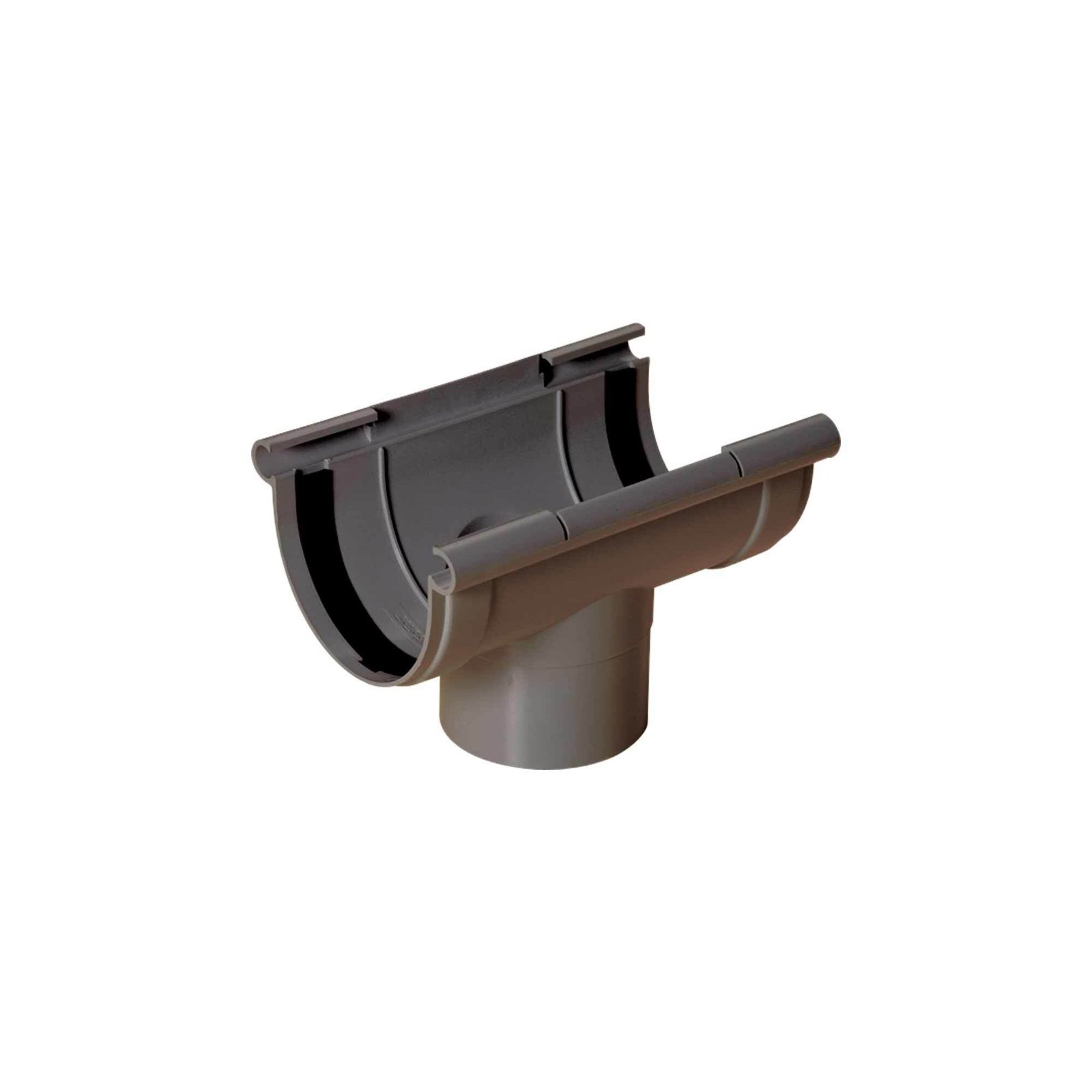 Pz. Adequa bajante central circular doble voluta gris oscuro Ral-7037 D390