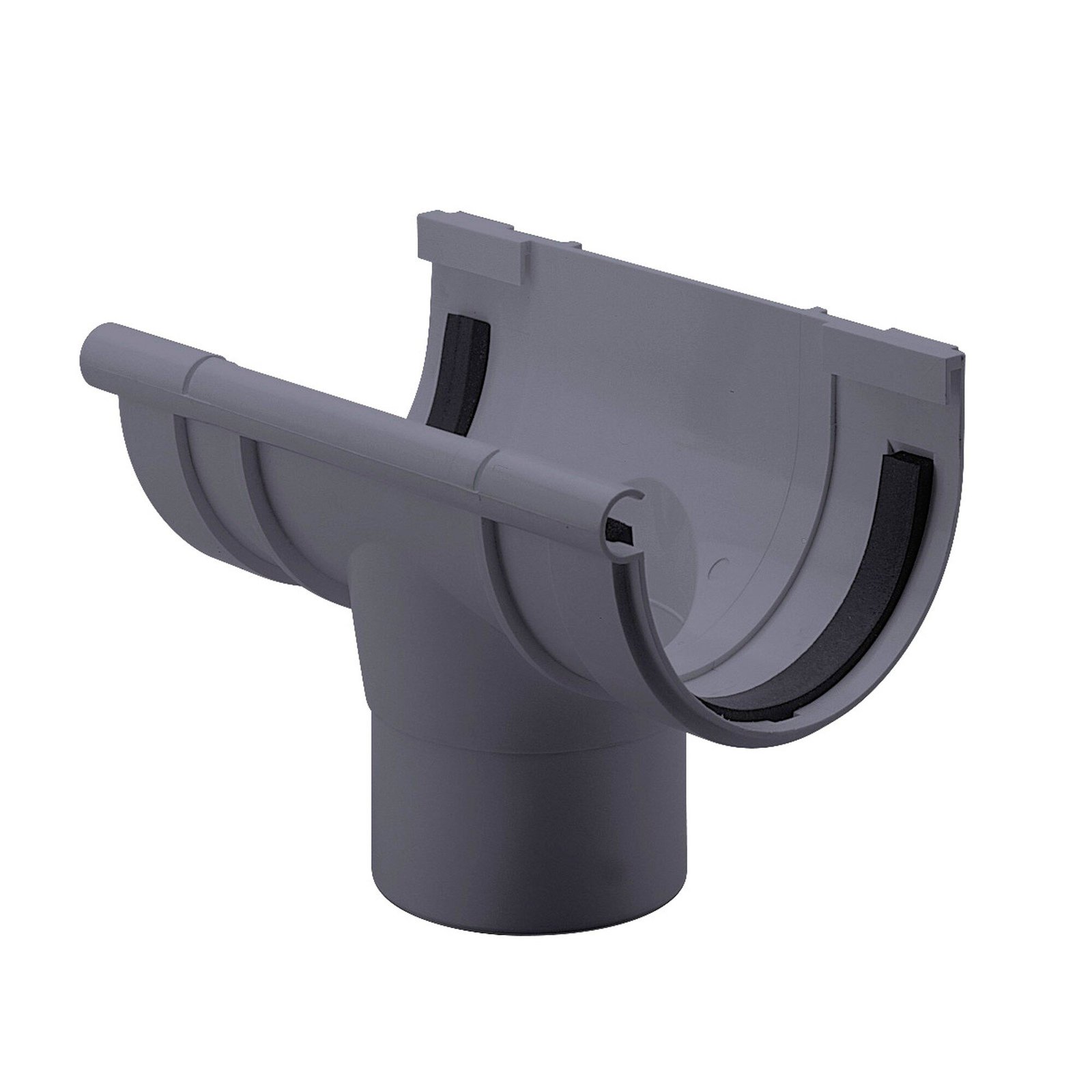 Pz. Adequa bajante central circular una voluta gris oscuro Ral-7037 D250