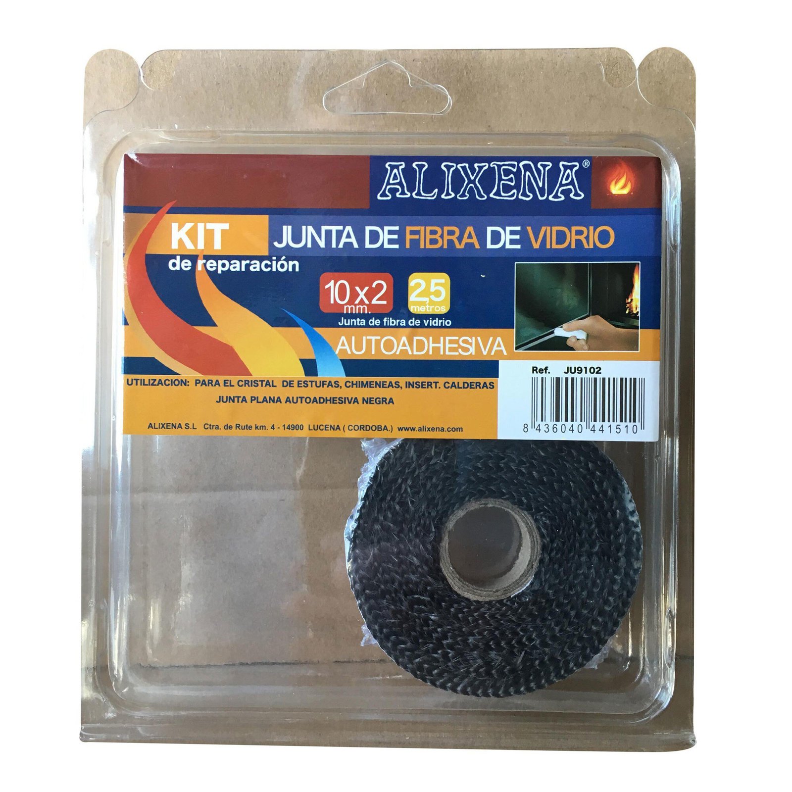 Pz. Junta fibra de vidrio plana/autoadhesiva 10x2mm