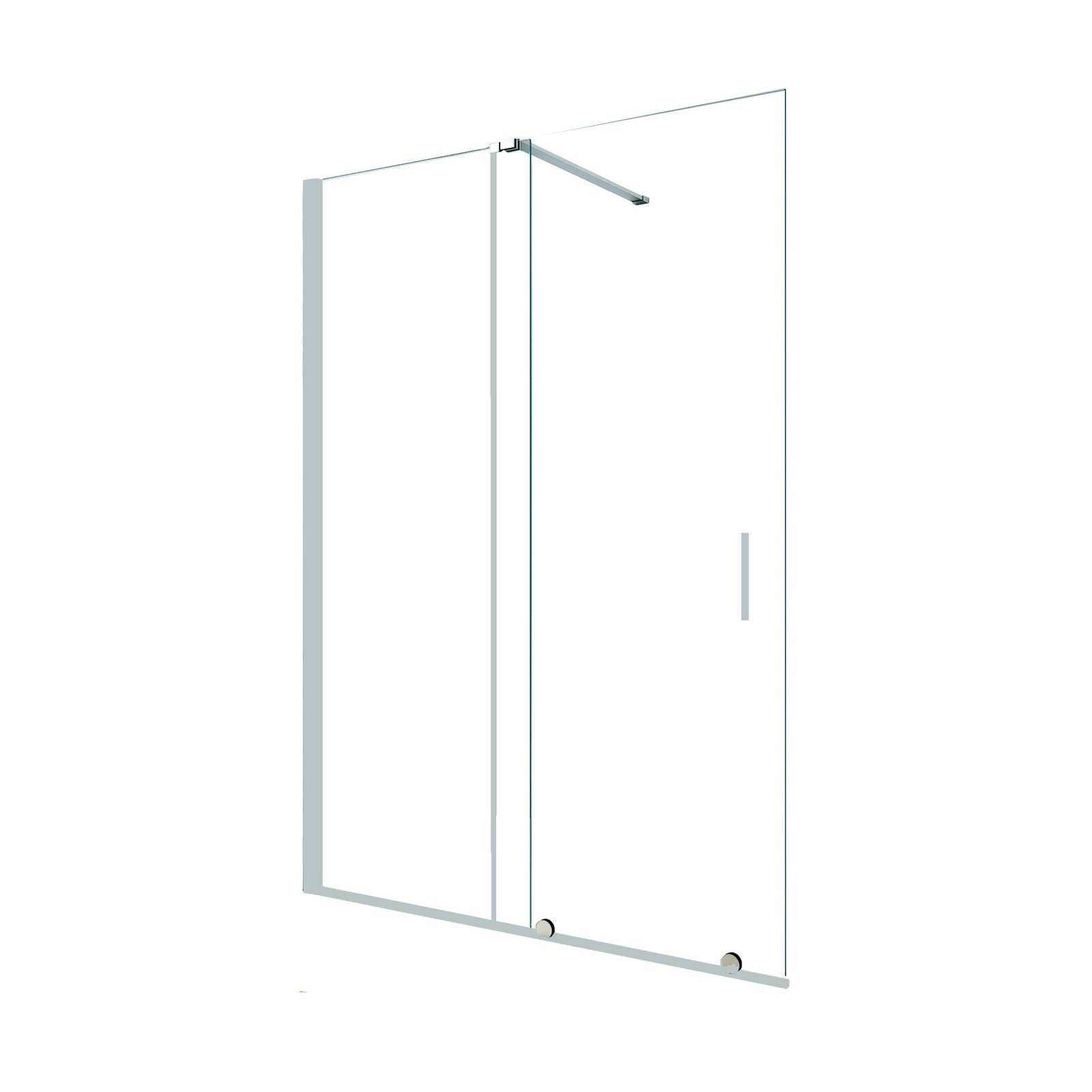 Mampara Baho Cielo con perfileria cromo 165 cm - entre paredes