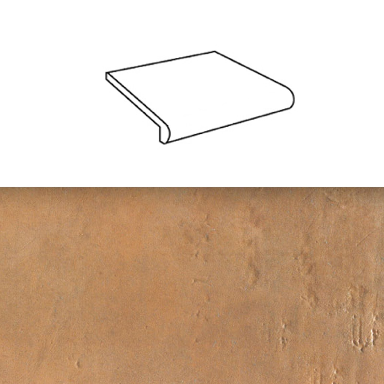 Pz.Natucer peldaño cur.36x33/4 g18 cotto nature siena