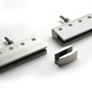 Pz. Dierre juego pinzas regulables para hoja cristal+guia suelo (120 kg)