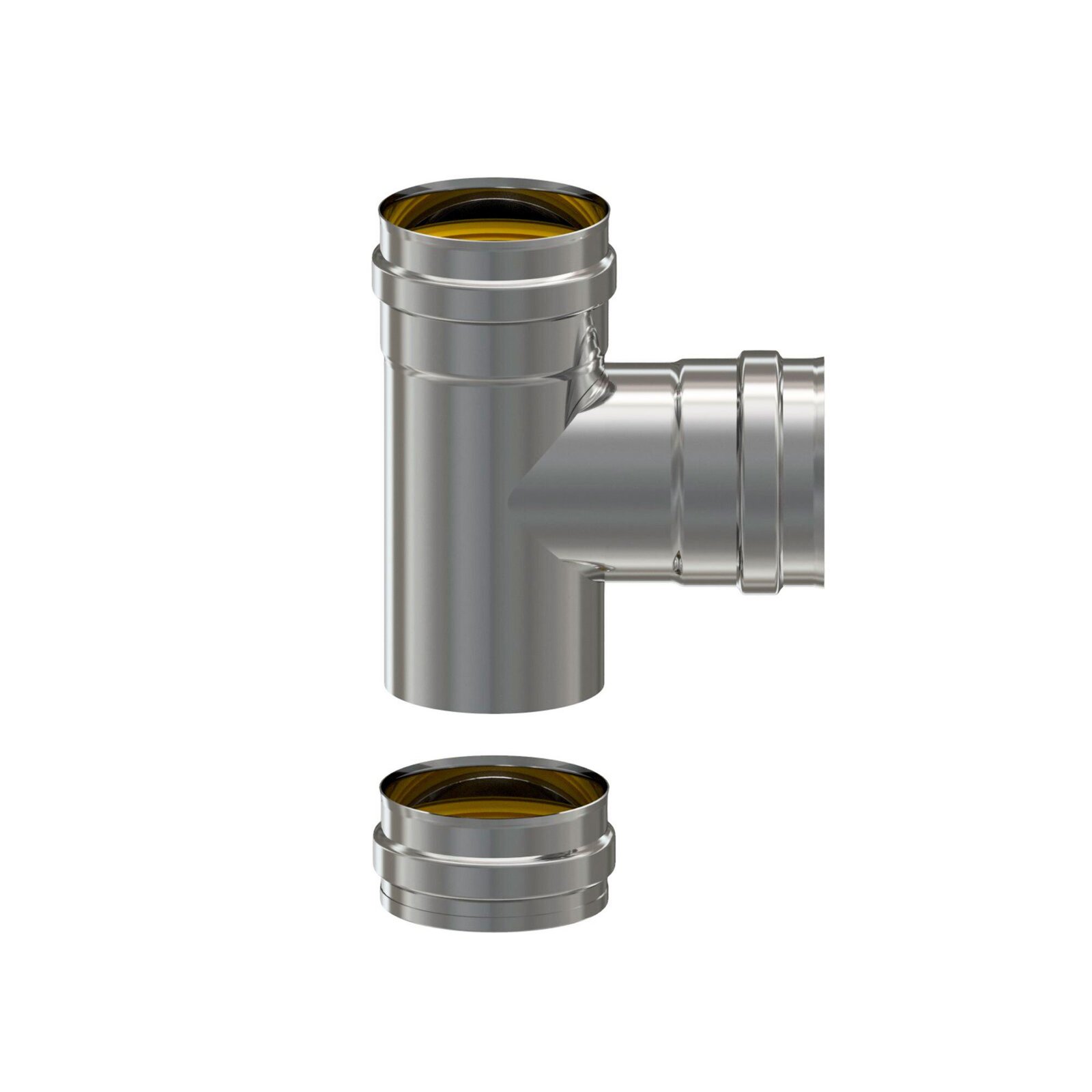 Pz.Exojo Te 90º C/ Colector Acero Inox Aisi 316L para pellet