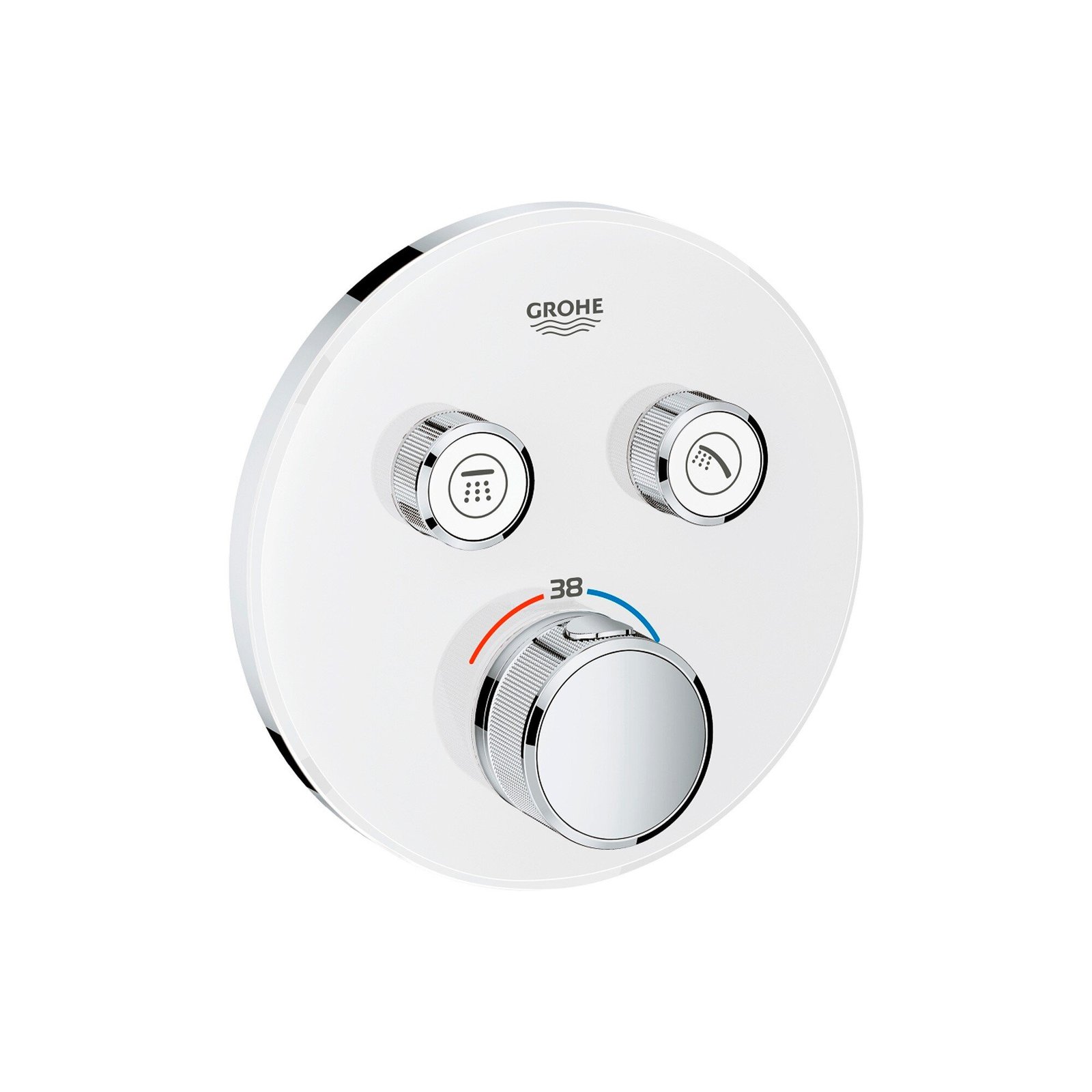 Grohe 29151LS0 termostato smartcontrol 2, cristal blanco redonda